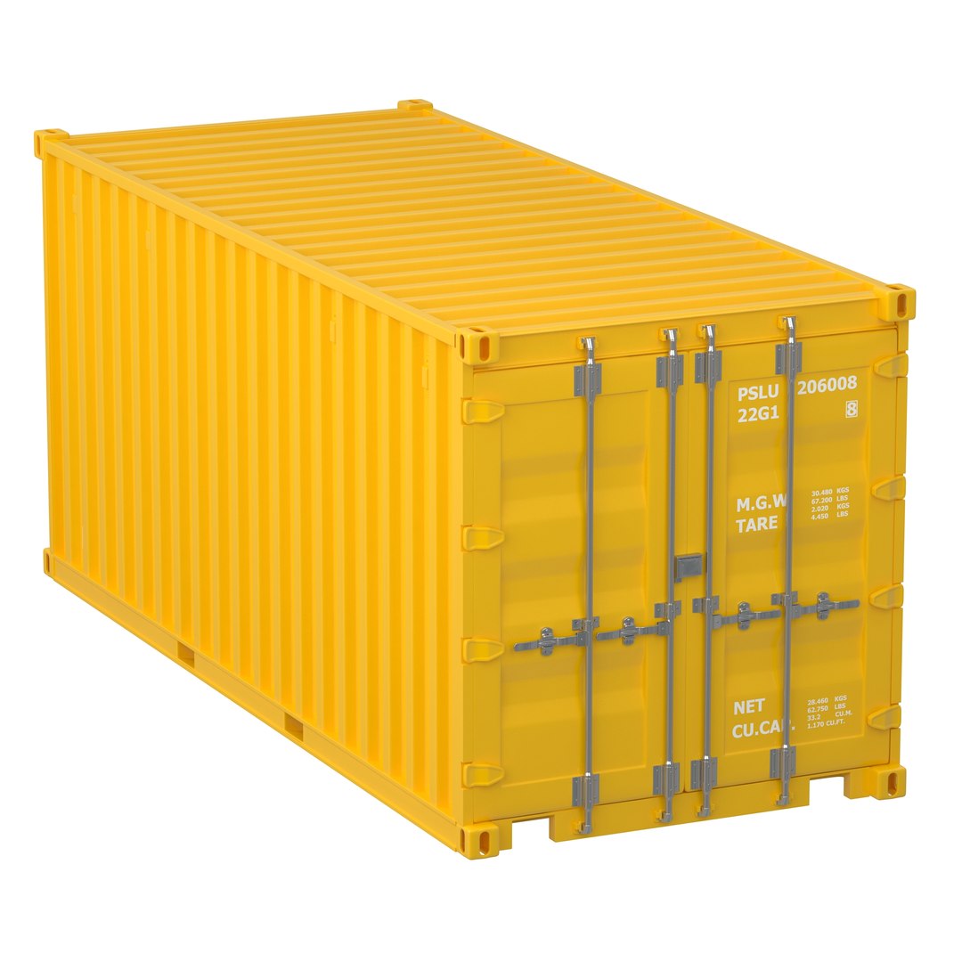 3D 20 Ft Container Yellow Model - TurboSquid 2107050