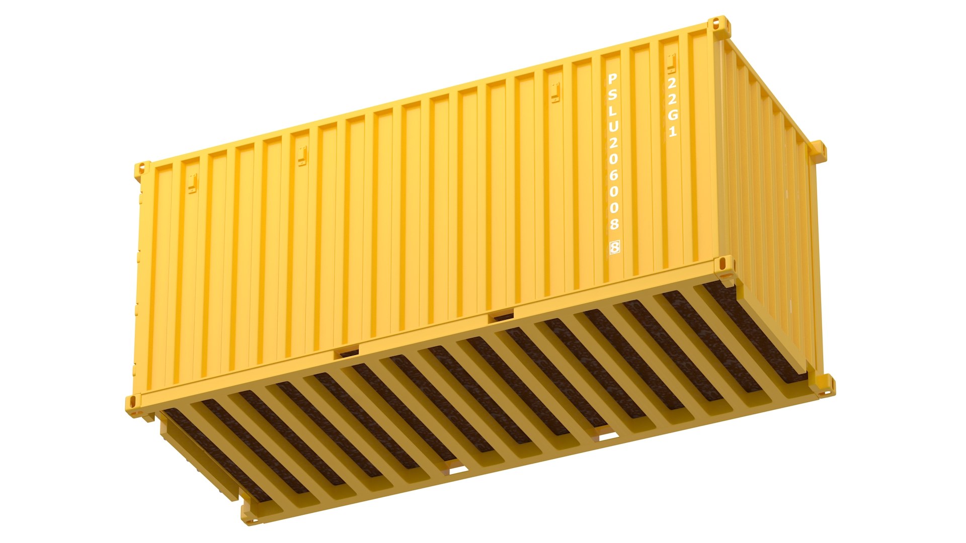 3D 20 Ft Container Yellow Model - TurboSquid 2107050