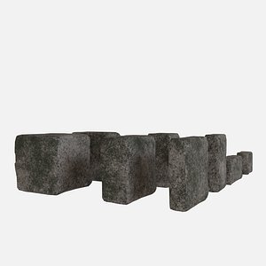 Old dirty bricks collection 3D model