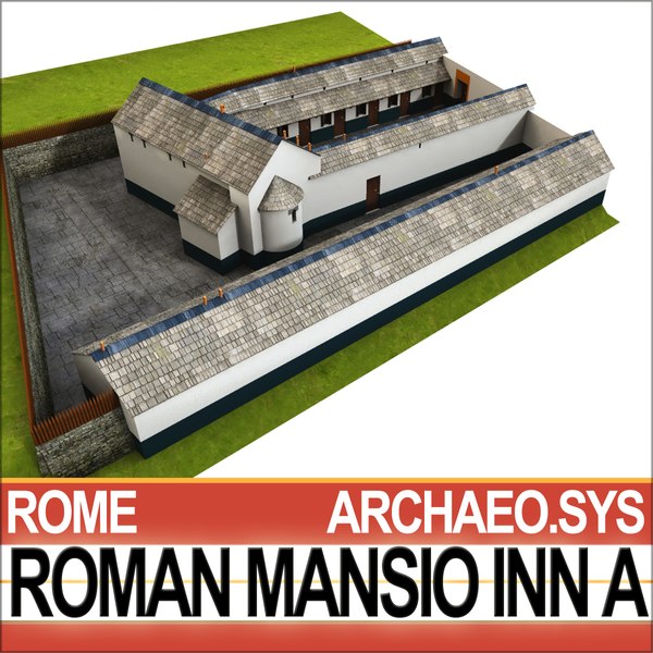 3d ancient roman mansio inn model