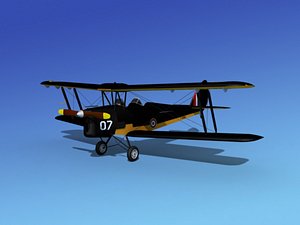 tiger moth dehavilland 3d model