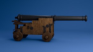 3D naval cannon model