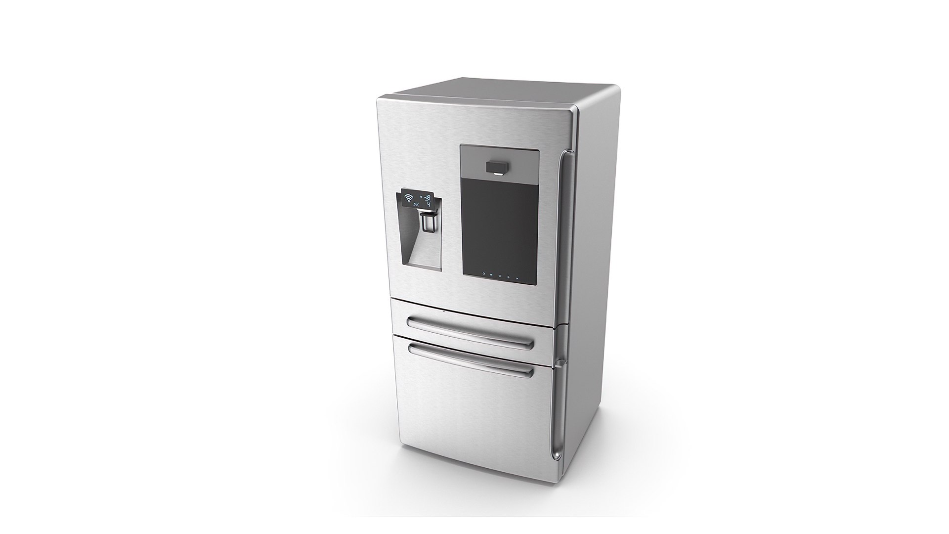 3D model Double Door Refrigerator With Touchscreen Technology