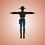Anime Style Wild West Cowboy 3D Character Model For Vtuber VRM