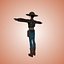 Anime Style Wild West Cowboy 3D Character Model For Vtuber VRM