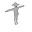 Anime Style Wild West Cowboy 3D Character Model For Vtuber VRM