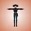 Anime Style Wild West Cowboy 3D Character Model For Vtuber VRM