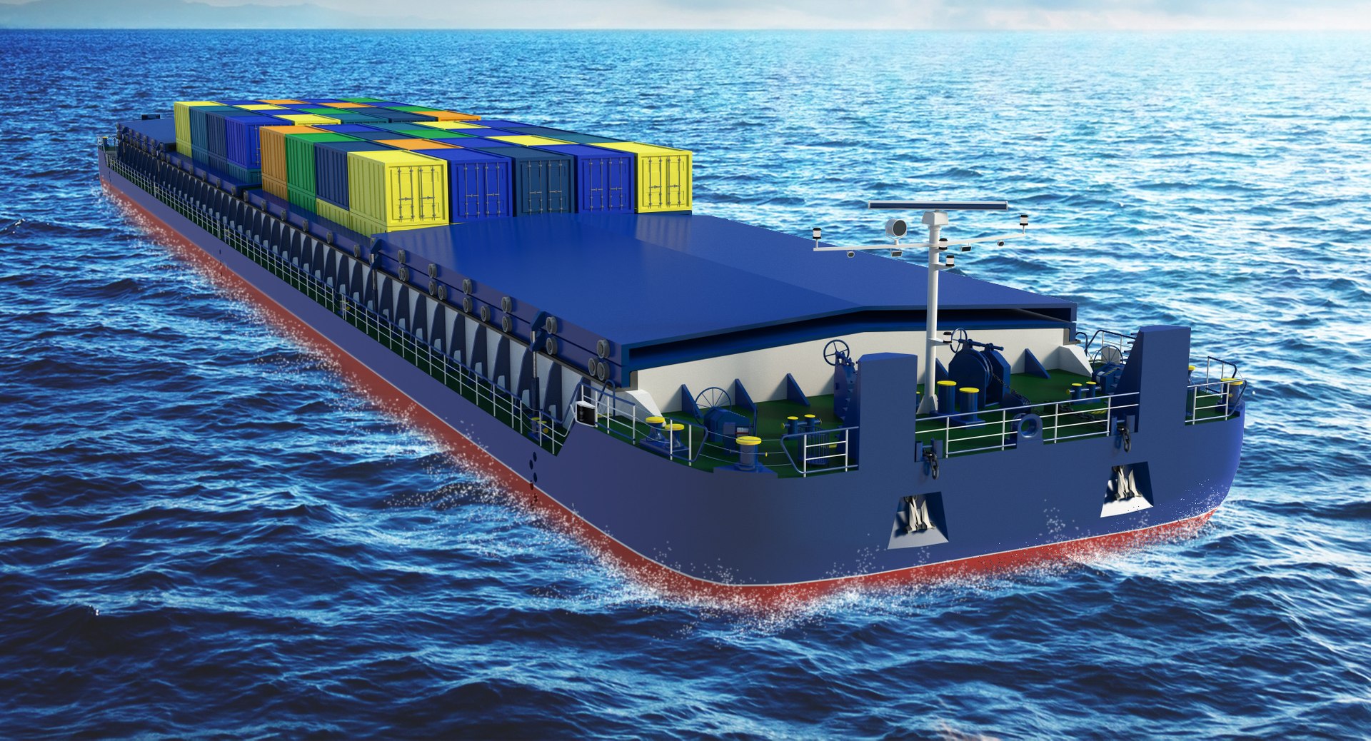 Cargo Barge Containers 3D Model - TurboSquid 1284710