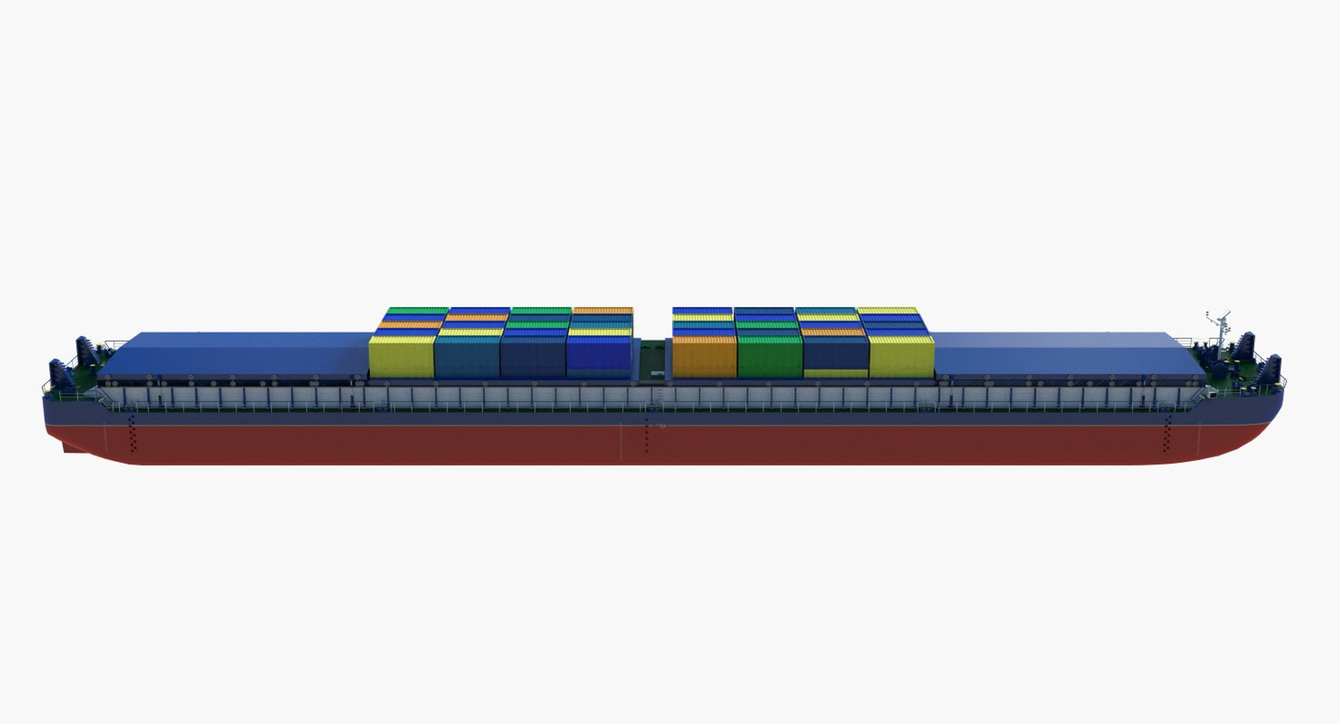 Cargo Barge Containers 3D Model - TurboSquid 1284710