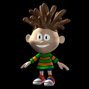 3dsmax chocolat hair boy cartoon