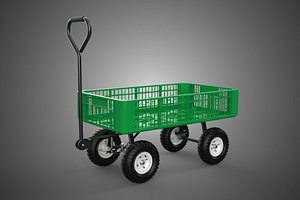 PLASTIC CRATE BASKET TRAY TROLLEY WAGON CART UTILITY GARDEN FARM