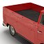 Volkswagen Type 2 Single Cab Pick-Up Simple Interior Red 3D Model