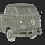 Volkswagen Type 2 Single Cab Pick-Up Simple Interior Red 3D Model