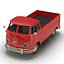 Volkswagen Type 2 Single Cab Pick-Up Simple Interior Red 3D Model
