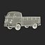 Volkswagen Type 2 Single Cab Pick-Up Simple Interior Red 3D Model