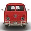 Volkswagen Type 2 Single Cab Pick-Up Simple Interior Red 3D Model