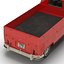 Volkswagen Type 2 Single Cab Pick-Up Simple Interior Red 3D Model