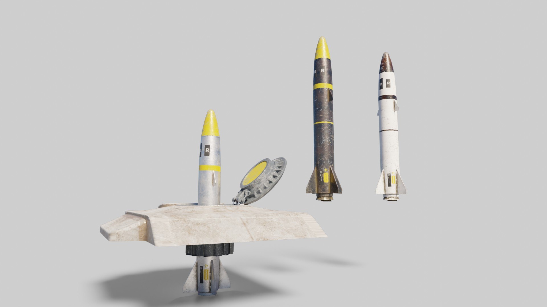 3D Missile with 2k pbr textures 3 variation - TurboSquid 1971800