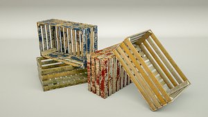 box wood wooden 3D model