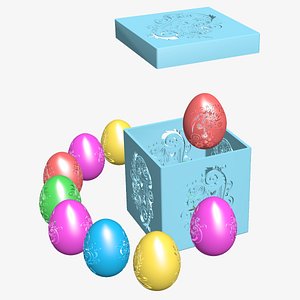 3D box easter eggs video animation