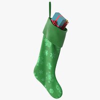 Christmas Stocking Green with Gifts 2 v2