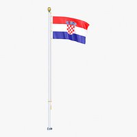 Croatia Flag Stand Pole Animated