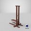 vintage french revolution guillotine 3D model