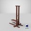 vintage french revolution guillotine 3D model