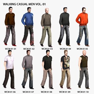 3ds max walking casual men
