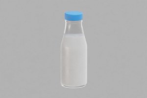 3D Milk Glass Bottle model