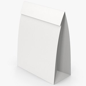 3D White Package Bag model