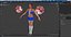 Bailarina caucásica con pompones en pose de T