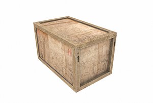 old wooden cargo crate 3D model