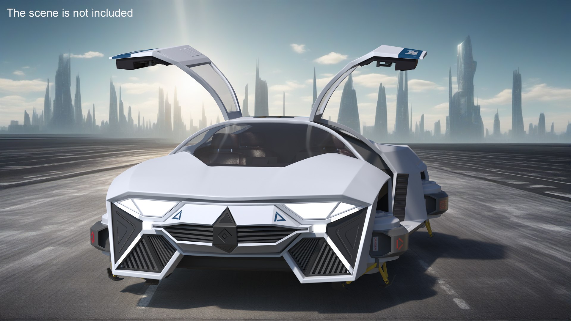Hover Car White Rigged for Maya 3D model preview
