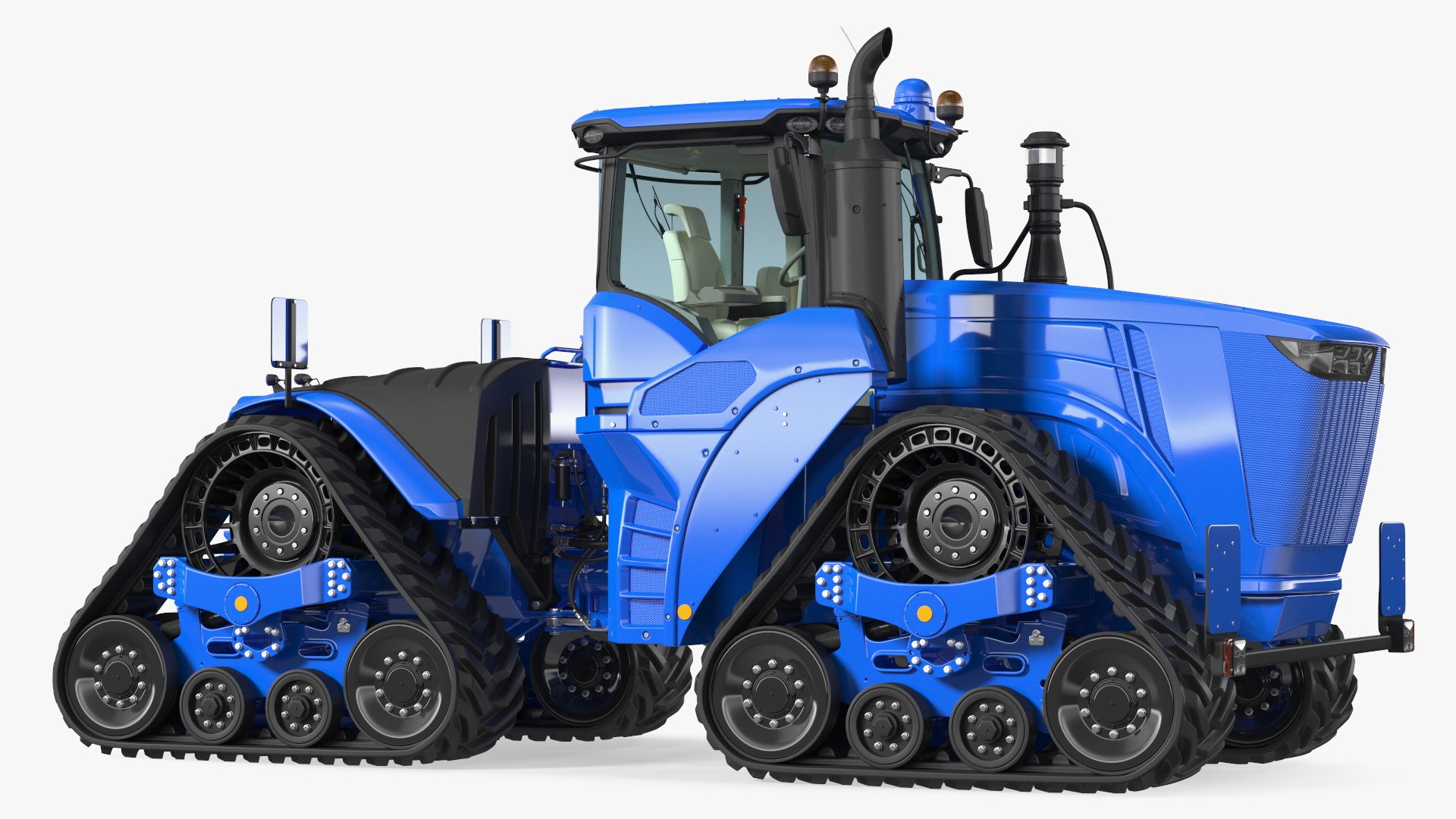 Four Track Tractor Clean Rigged 3D model preview