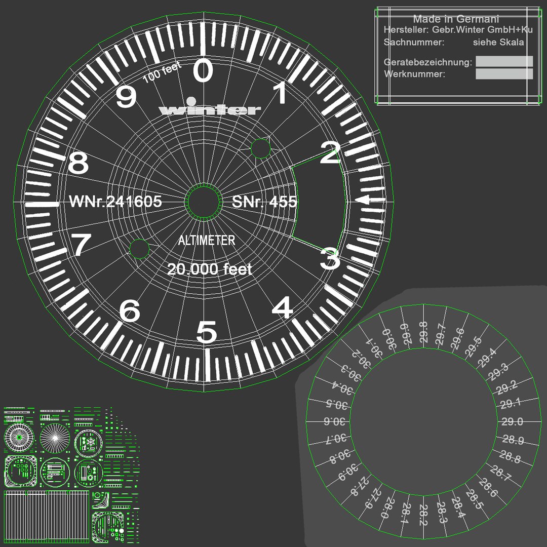 3ds Max Altimeter Modeled Realistic