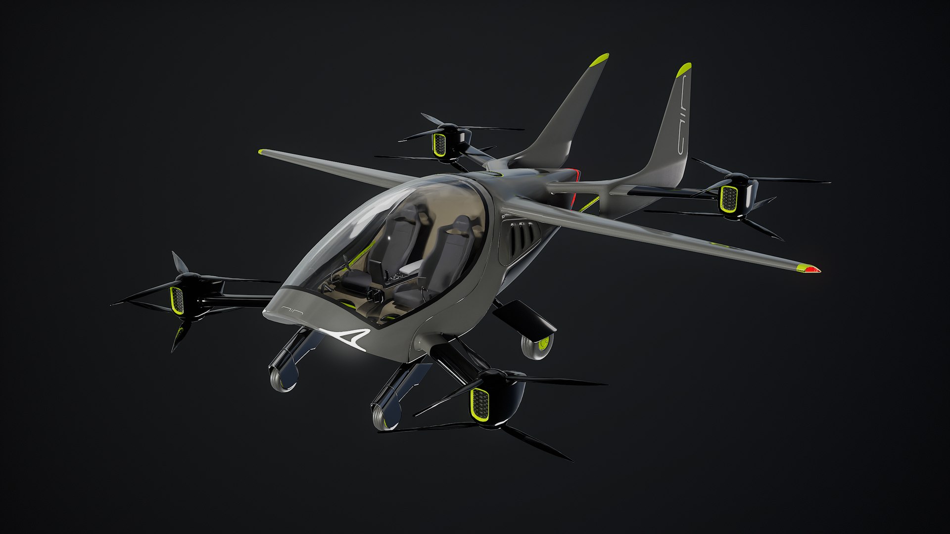 EVTOL Flying CarAir One Rigged Animated PBR 3D - TurboSquid 2072851