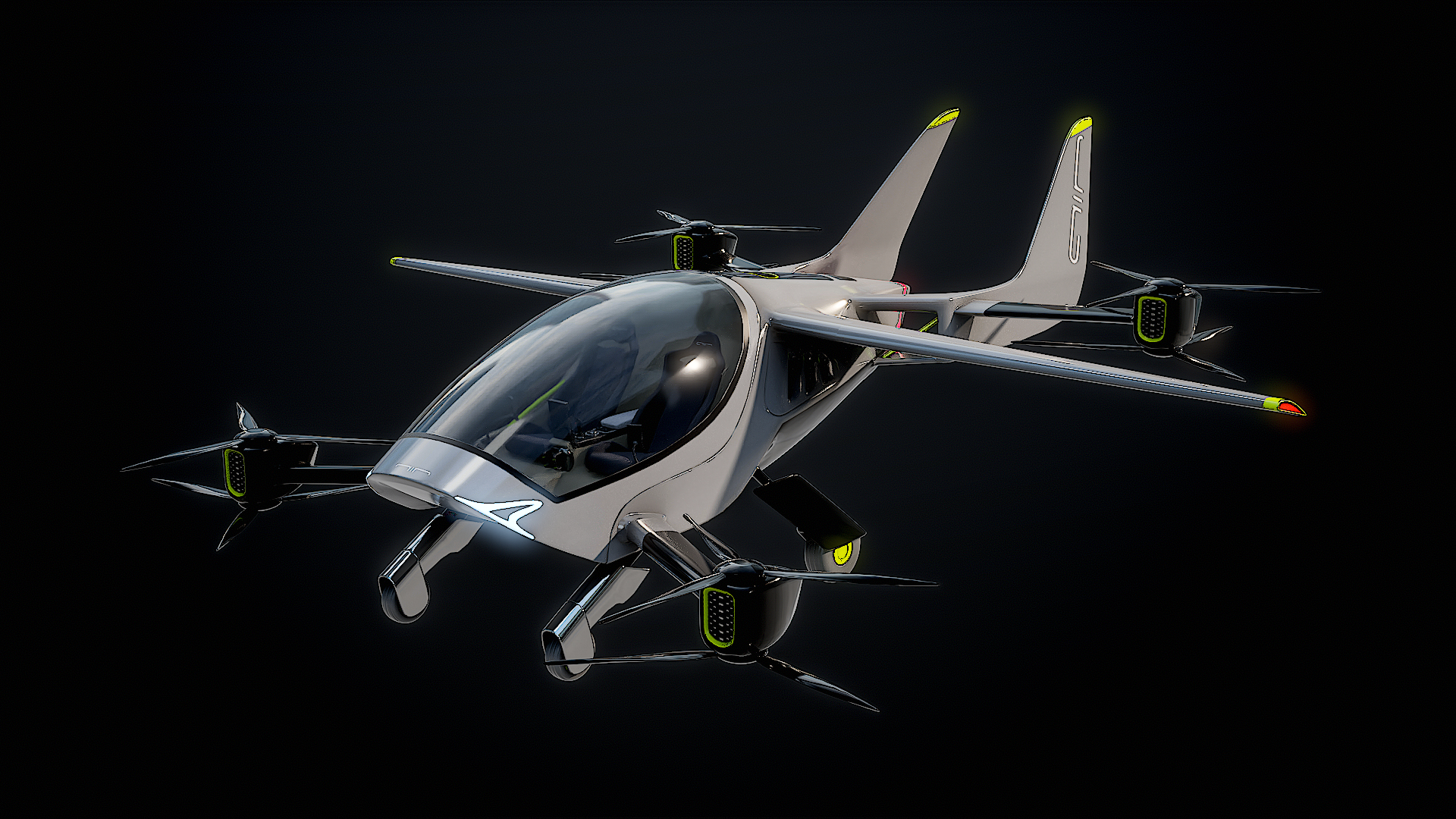 EVTOL Flying CarAir One Rigged Animated PBR 3D - TurboSquid 2072851