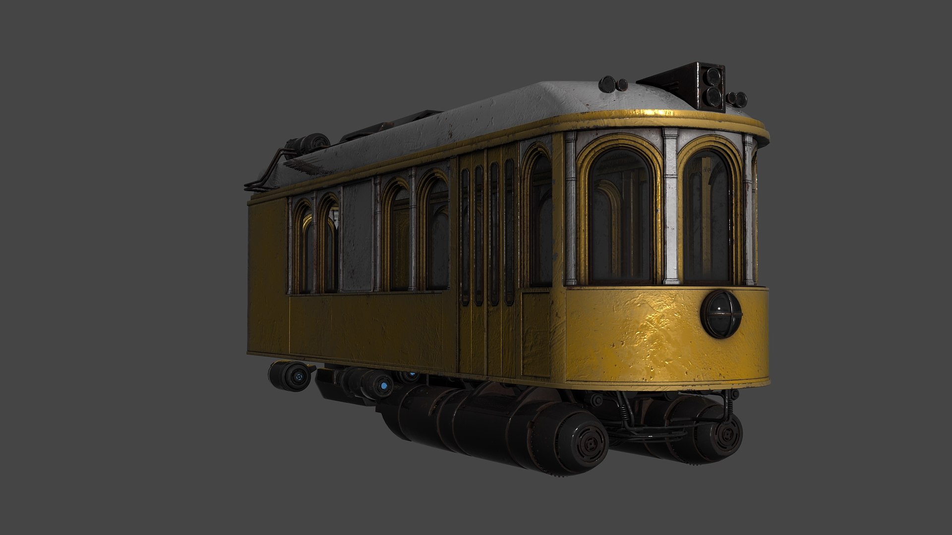 3D Diesel Punk Tram Model - TurboSquid 2250383