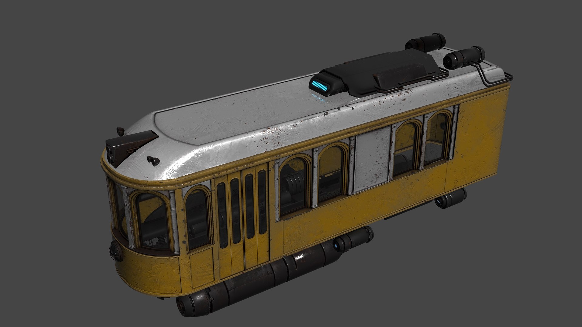 3D Diesel Punk Tram Model - TurboSquid 2250383