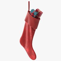 Christmas Stocking Red with Gifts 4 v2