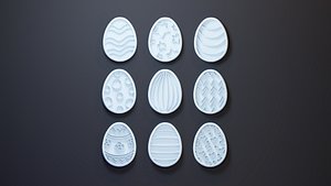 3D easter egg cookie cutters model