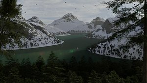 3D Alpine Lake Cinematic Environment model