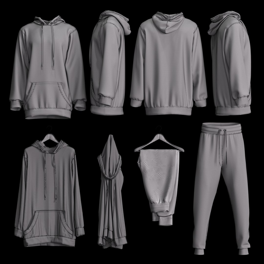 3D Hoody Set Model - TurboSquid 1838498