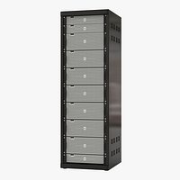 Dell Servers in Rack 3D Model