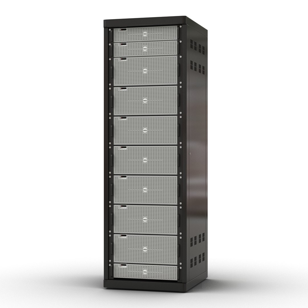 Dell Servers in Rack 3D Model 3D model preview
