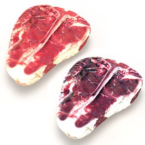 Porterhouse steaks raw and dry aged