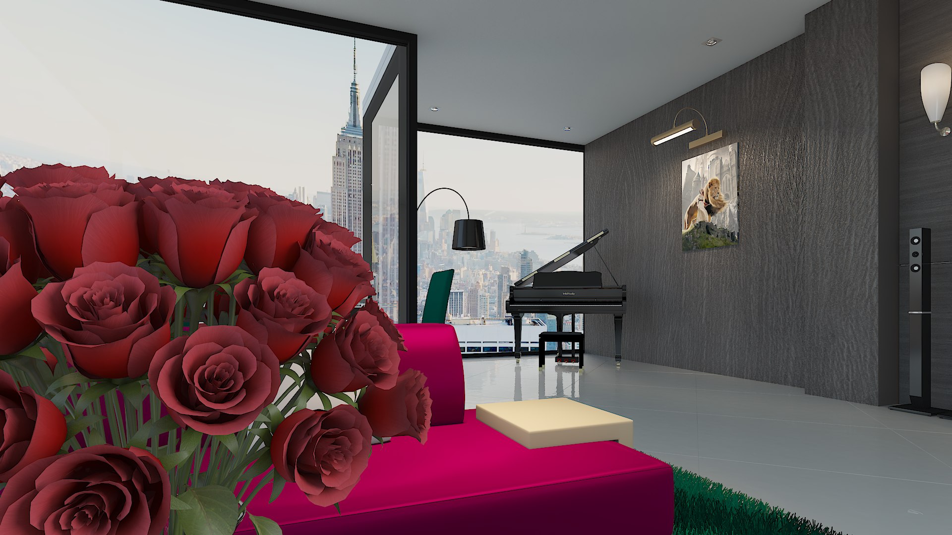 Skyscraper Living Room Interior Design Model - TurboSquid 1559177