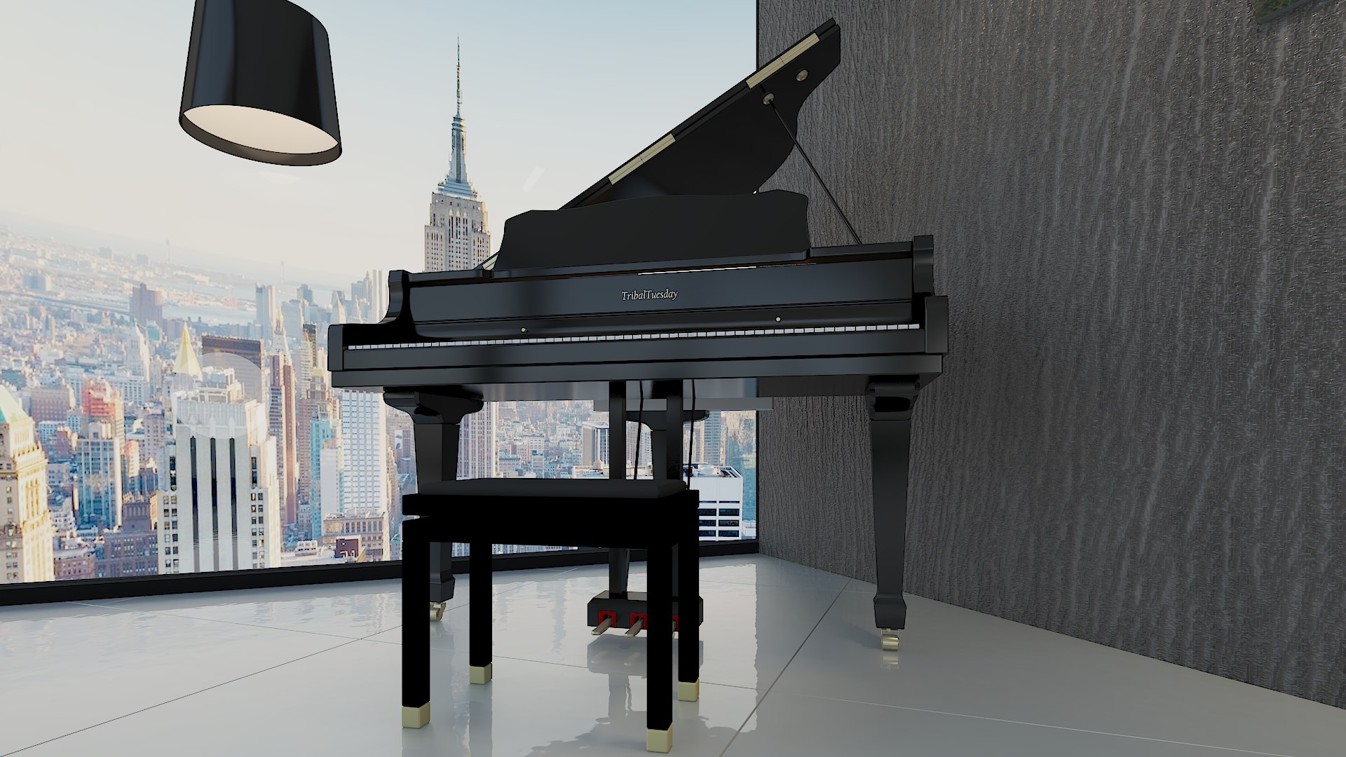 Skyscraper Living Room Interior Design Model - TurboSquid 1559177