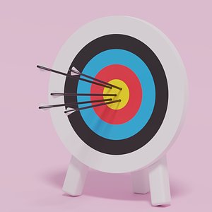 Archery Target and Arrows 3D model
